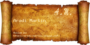 Aradi Martin névjegykártya